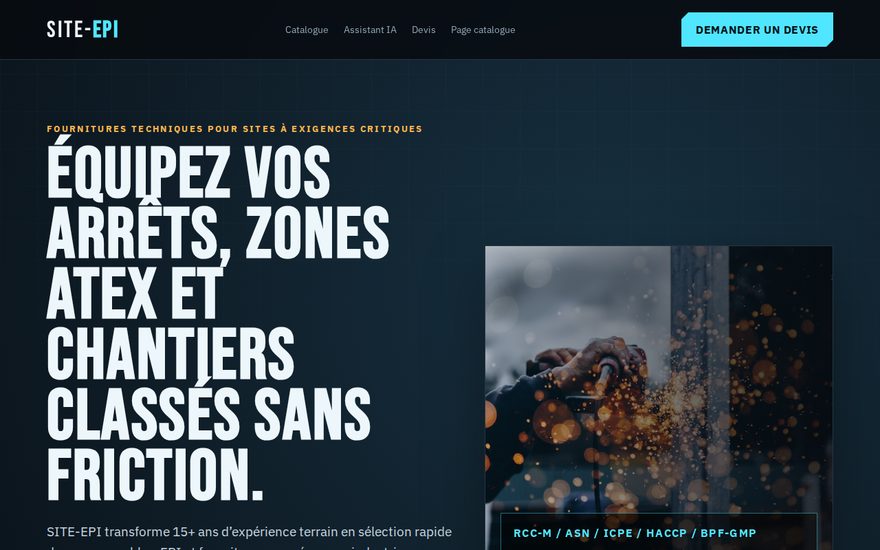 Homepage of SITE-EPI, a website built by Casso